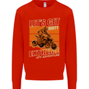 Lets Get Dirty ATV 4X4 Quad Bike Biking Kids Sweatshirt Jumper Bright Red