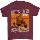 Lets Get Dirty ATV 4X4 Quad Bike Biking Mens T-Shirt Cotton Gildan Maroon