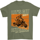 Lets Get Dirty ATV 4X4 Quad Bike Biking Mens T-Shirt Cotton Gildan Military Green