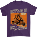 Lets Get Dirty ATV 4X4 Quad Bike Biking Mens T-Shirt Cotton Gildan Purple