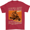 Lets Get Dirty ATV 4X4 Quad Bike Biking Mens T-Shirt Cotton Gildan Red