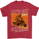 Lets Get Dirty ATV 4X4 Quad Bike Biking Mens T-Shirt Cotton Gildan Red