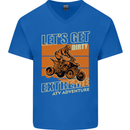 Lets Get Dirty ATV 4X4 Quad Bike Biking Mens V-Neck Cotton T-Shirt Royal Blue