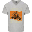 Lets Get Dirty ATV 4X4 Quad Bike Biking Mens V-Neck Cotton T-Shirt Sports Grey