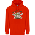 Lets Get Fungi Funky Magic Mushrooms Childrens Kids Hoodie Bright Red