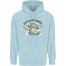 Lets Get Fungi Funky Magic Mushrooms Childrens Kids Hoodie Light Blue