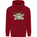 Lets Get Fungi Funky Magic Mushrooms Childrens Kids Hoodie Red