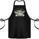 Lets Get Fungi Funky Magic Mushrooms Cotton Apron 100% Organic Black