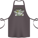Lets Get Fungi Funky Magic Mushrooms Cotton Apron 100% Organic Dark Grey