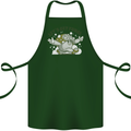 Lets Get Fungi Funky Magic Mushrooms Cotton Apron 100% Organic Forest Green