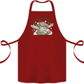 Lets Get Fungi Funky Magic Mushrooms Cotton Apron 100% Organic Maroon