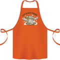 Lets Get Fungi Funky Magic Mushrooms Cotton Apron 100% Organic Orange