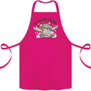 Lets Get Fungi Funky Magic Mushrooms Cotton Apron 100% Organic Pink