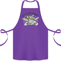 Lets Get Fungi Funky Magic Mushrooms Cotton Apron 100% Organic Purple