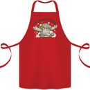 Lets Get Fungi Funky Magic Mushrooms Cotton Apron 100% Organic Red