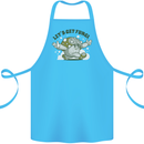 Lets Get Fungi Funky Magic Mushrooms Cotton Apron 100% Organic Turquoise
