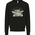 Lets Get Fungi Funky Magic Mushrooms Kids Sweatshirt Jumper Black