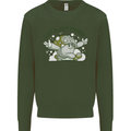 Lets Get Fungi Funky Magic Mushrooms Kids Sweatshirt Jumper Forest Green
