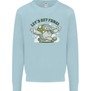 Lets Get Fungi Funky Magic Mushrooms Kids Sweatshirt Jumper Light Blue