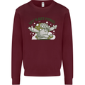 Lets Get Fungi Funky Magic Mushrooms Kids Sweatshirt Jumper Maroon