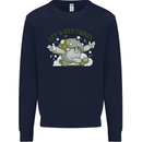 Lets Get Fungi Funky Magic Mushrooms Kids Sweatshirt Jumper Navy Blue