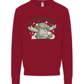 Lets Get Fungi Funky Magic Mushrooms Kids Sweatshirt Jumper Red