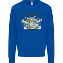 Lets Get Fungi Funky Magic Mushrooms Kids Sweatshirt Jumper Royal Blue