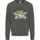 Lets Get Fungi Funky Magic Mushrooms Kids Sweatshirt Jumper Storm Grey
