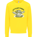 Lets Get Fungi Funky Magic Mushrooms Kids Sweatshirt Jumper Yellow