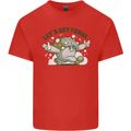 Lets Get Fungi Funky Magic Mushrooms Kids T-Shirt Childrens Red