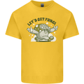 Lets Get Fungi Funky Magic Mushrooms Kids T-Shirt Childrens Yellow