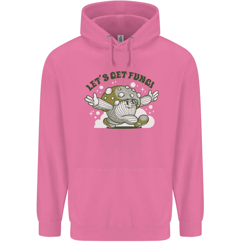Lets Get Fungi Funky Magic Mushrooms Mens 80% Cotton Hoodie Azelea