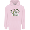 Lets Get Fungi Funky Magic Mushrooms Mens 80% Cotton Hoodie Light Pink