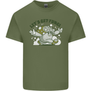 Lets Get Fungi Funky Magic Mushrooms Mens Cotton T-Shirt Tee Top Military Green