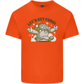 Lets Get Fungi Funky Magic Mushrooms Mens Cotton T-Shirt Tee Top Orange