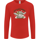 Lets Get Fungi Funky Magic Mushrooms Mens Long Sleeve T-Shirt Red