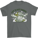 Lets Get Fungi Funky Magic Mushrooms Mens T-Shirt 100% Cotton Charcoal