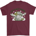 Lets Get Fungi Funky Magic Mushrooms Mens T-Shirt 100% Cotton Maroon