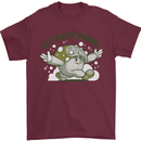 Lets Get Fungi Funky Magic Mushrooms Mens T-Shirt 100% Cotton Maroon