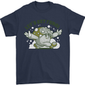 Lets Get Fungi Funky Magic Mushrooms Mens T-Shirt 100% Cotton Navy Blue