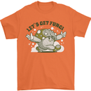 Lets Get Fungi Funky Magic Mushrooms Mens T-Shirt 100% Cotton Orange