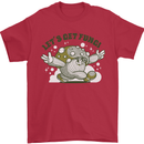 Lets Get Fungi Funky Magic Mushrooms Mens T-Shirt 100% Cotton Red