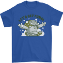 Lets Get Fungi Funky Magic Mushrooms Mens T-Shirt 100% Cotton Royal Blue