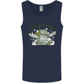 Lets Get Fungi Funky Magic Mushrooms Mens Vest Tank Top Navy Blue