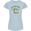 Lets Get Fungi Funky Magic Mushrooms Womens Petite Cut T-Shirt Light Blue