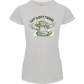 Lets Get Fungi Funky Magic Mushrooms Womens Petite Cut T-Shirt Sports Grey
