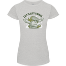 Lets Get Fungi Funky Magic Mushrooms Womens Petite Cut T-Shirt Sports Grey