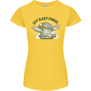 Lets Get Fungi Funky Magic Mushrooms Womens Petite Cut T-Shirt Yellow