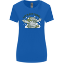 Lets Get Fungi Funky Magic Mushrooms Womens Wider Cut T-Shirt Royal Blue