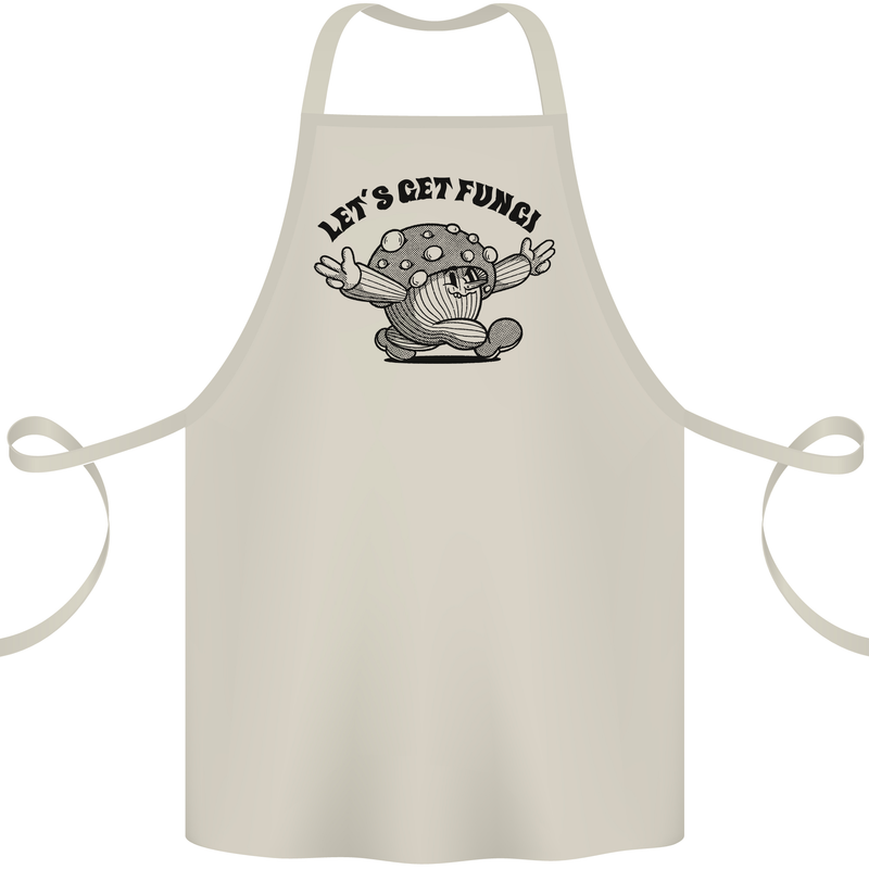 Lets Get Fungi Magic Mushrooms LSD Cotton Apron 100% Organic Natural